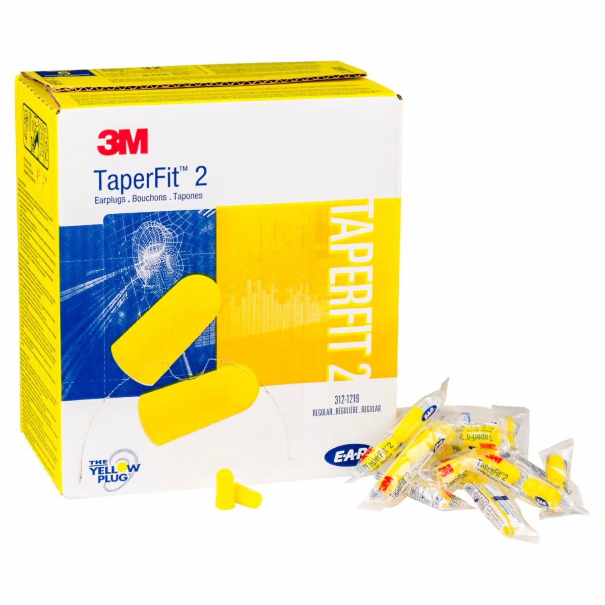 box200 3M E-A-R TaperFit 2, Regular Uncorded Earplugs