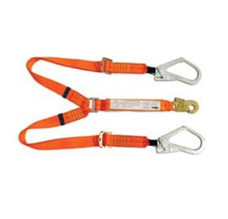 2m Adj Twin Leg Shock Absorbing Lanyard with 1x MH003 2x MH004
