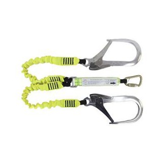 2m Elastic Twin Leg - 1 Triple Lock Carabiner and Twin Steel Scaff