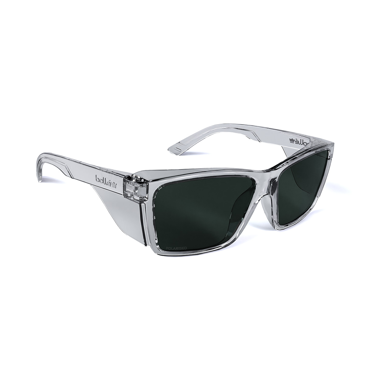 STKS 420 - Smoke Polarized PC Lens - AS - Crystal PC Temples/Frame