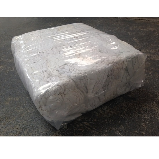 10kg Compressed White T-Shirt Rag
