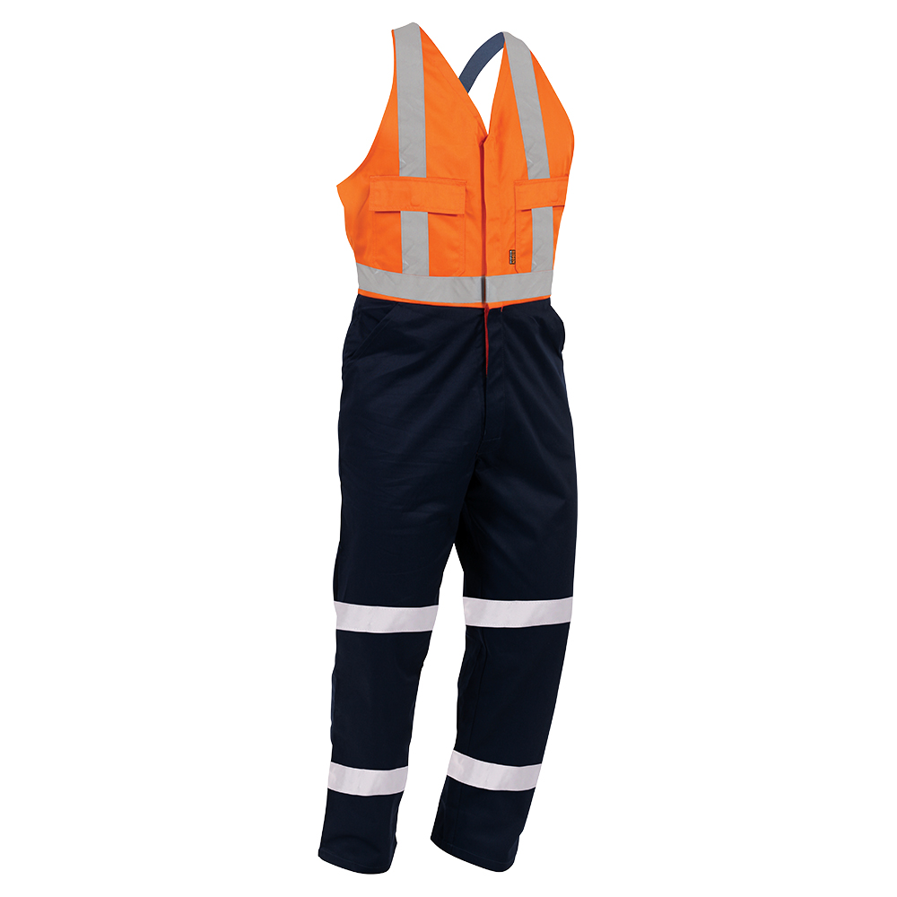 410022ON- Overall Workzone Easy Action Cotton Zip Taped Orange/Navy- #112R (Size 12)