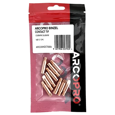 ARCOPRO BINZEL CONTACT TIP 0.8MM X 6MM MB15 10PK 