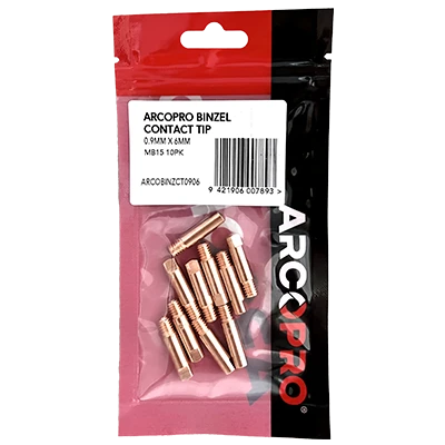 ARCOPRO BINZEL CONTACT TIP 0.9MM X 6MM MB15 10PK 