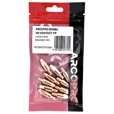 ARCOPRO BINZEL HD CONTACT TIP 0.9MM X 6MM MB24/25 10PK 