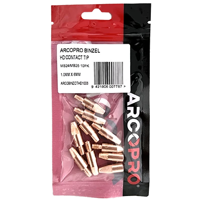 ARCOPRO BINZEL CONTACT TIP 1.0MM X 6MM MB15 10PK 
