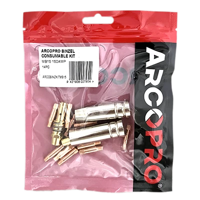 ARCOPRO BINZEL CONSUMABLE KIT MB15 150AMP 14PC 