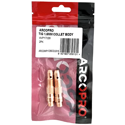 ARCOPRO TIG 1.6MM COLLET BODY WP17/26 2PK 